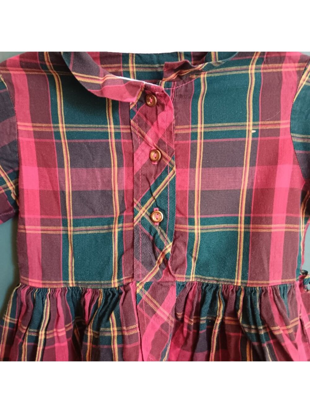 Vintage Dress 1950's Girls 4/5 Plaid Handmade 1OF1